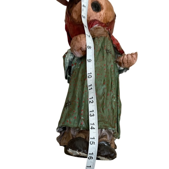 Set Of 2 Vintage Handmade Primitive Paper Mache Doll - Picture 13 of 13